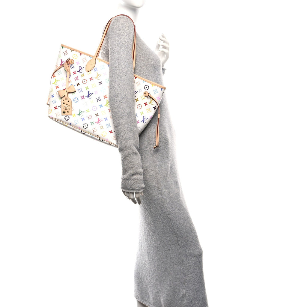 Louis Vuitton LV X TM Monogram Multicolor Neverfull MM White
