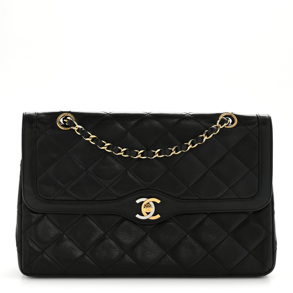 Chanel Lambskin Medium Double Flap Black