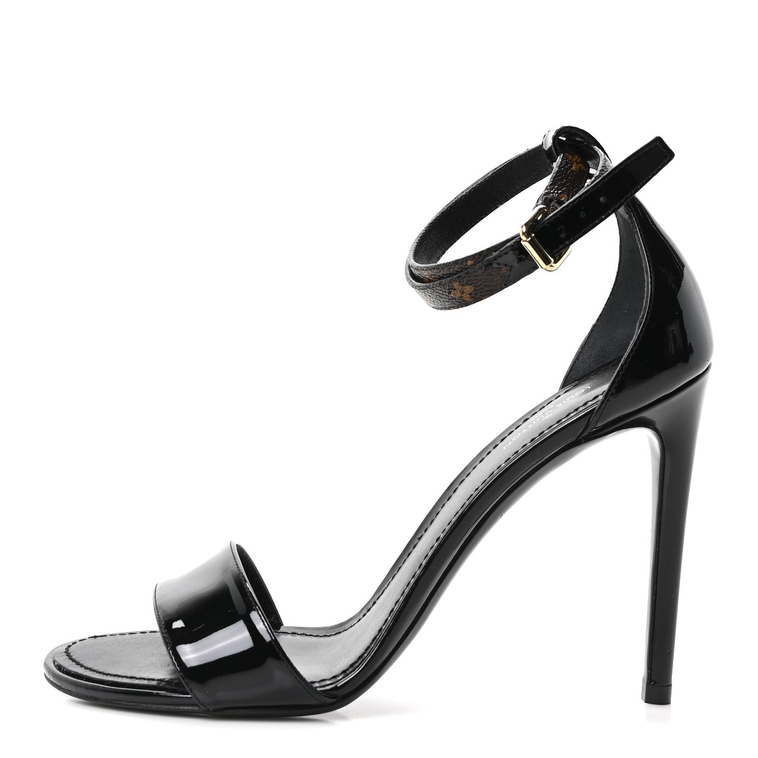 Louis Vuitton Patent Monogram Call Back Sandals 37 Black