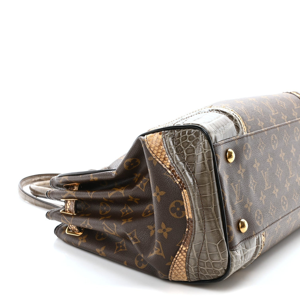 Louis Vuitton Monogram Snakeskin Alligator Monogramissime Exotic Shopper GM Gris