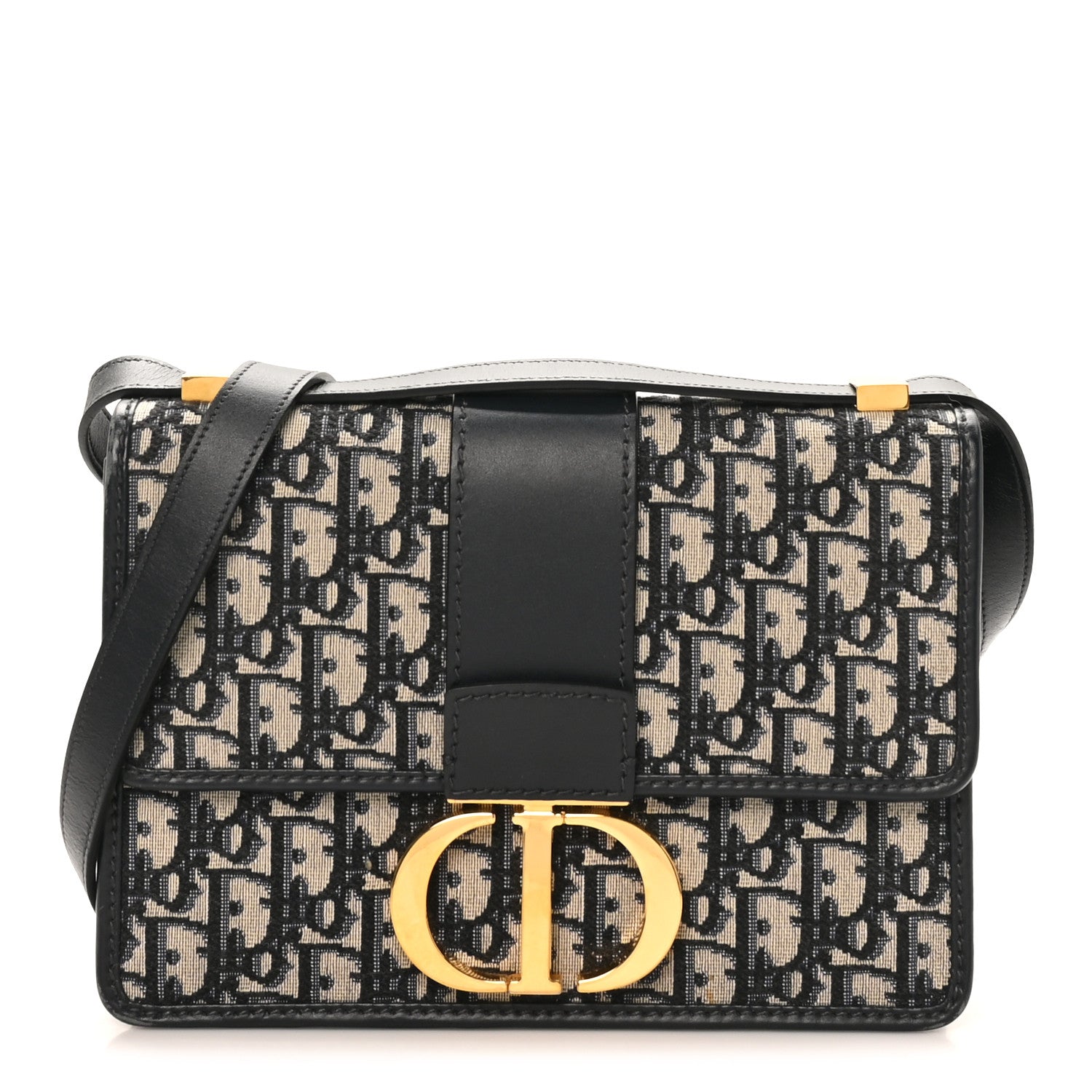 Christian Dior Oblique 30 Montaigne Flap Bag Blue