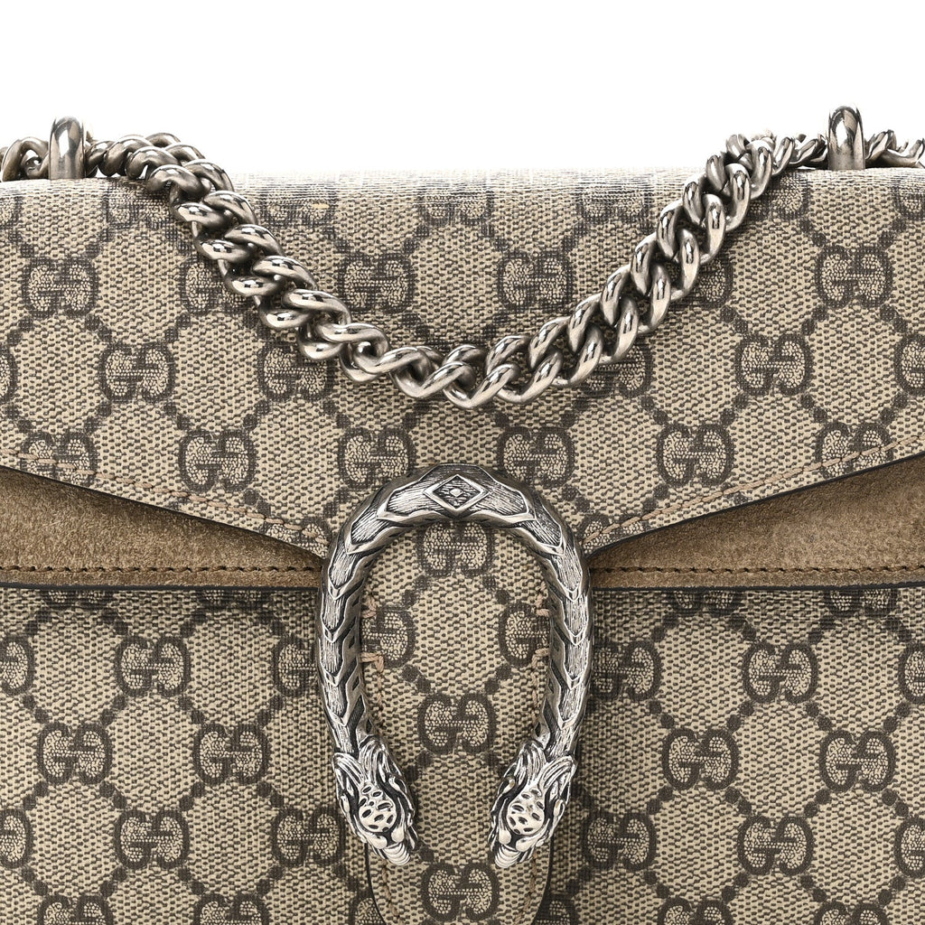 Gucci GG Supreme Monogram Mini Dionysus Shoulder Bag Taupe