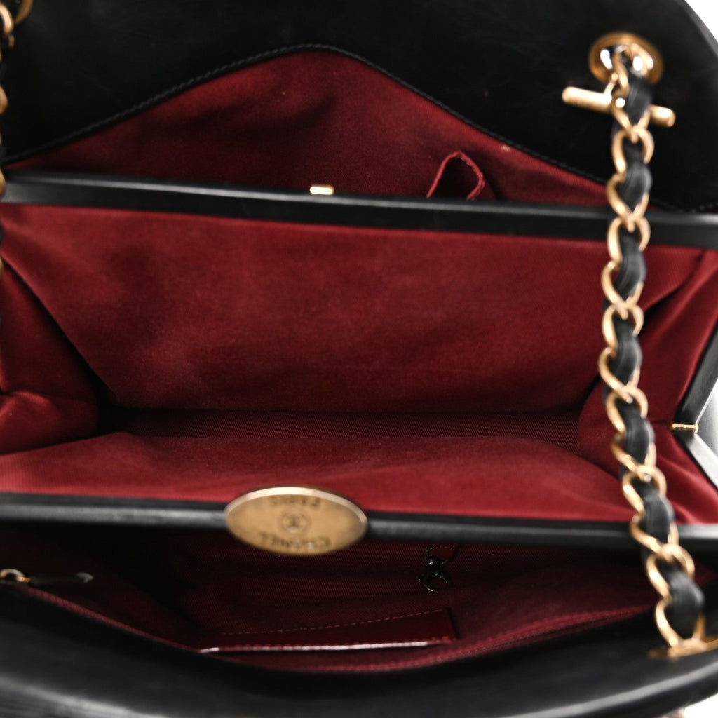 Chanel Aged Calfskin Large Just Mademoiselle Bowling Bag Black