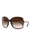 Acetate Metal Lambskin Chain Square Sunglasses 5210-Q Brown
