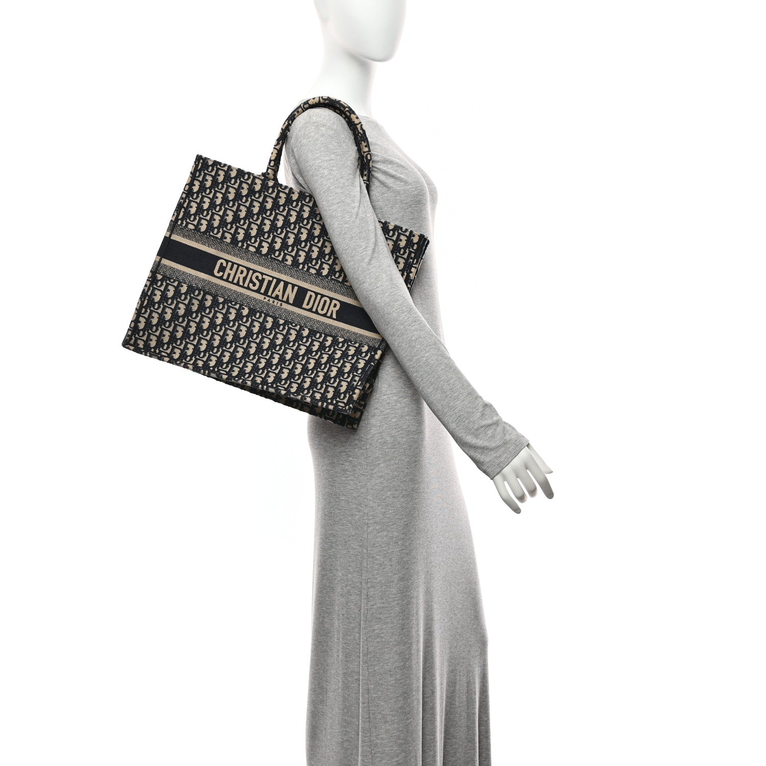 Christian Dior Oblique Large Book Tote Blue Multicolor