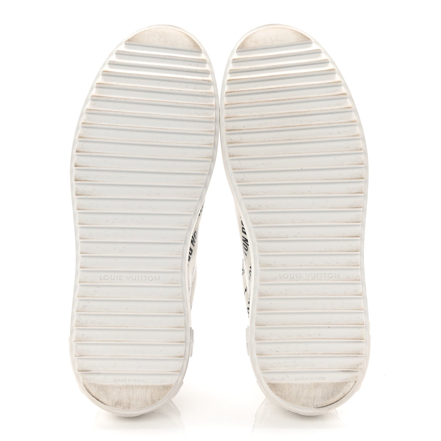 Louis Vuitton Calfskin Printed Time Out Trainer Sneakers 37 White