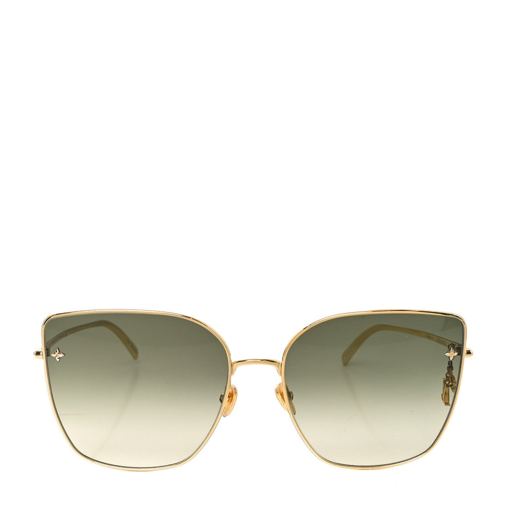 Louis Vuitton Metal LV Charm Cat Eye Sunglasses Z1720U Gold