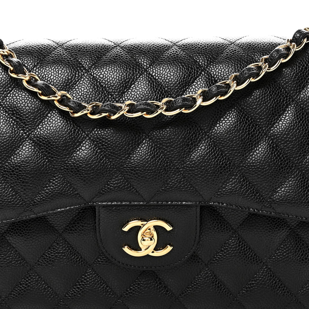 Chanel Caviar Quilted Jumbo Double Flap Black