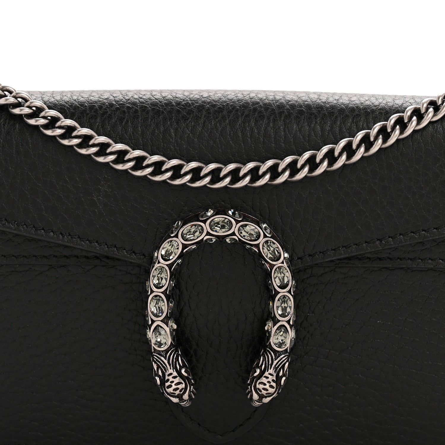 Gucci Calfskin Super Mini Dionysus Shoulder Bag Black