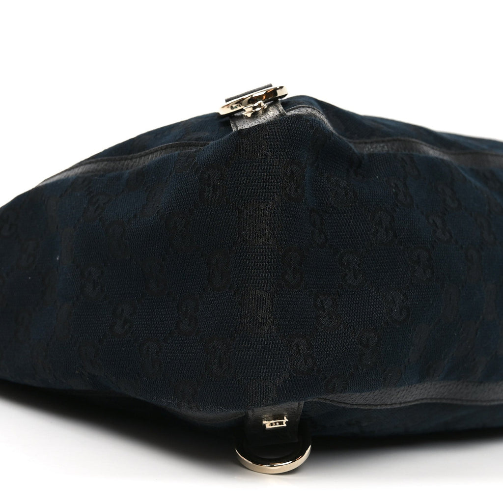 Gucci Monogram Large Abbey Tote Navy Black