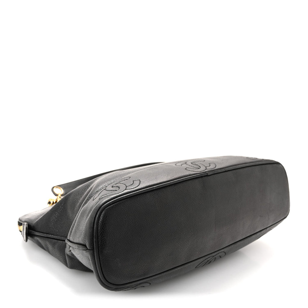 Chanel Caviar Triple CC Shoulder Bag Black