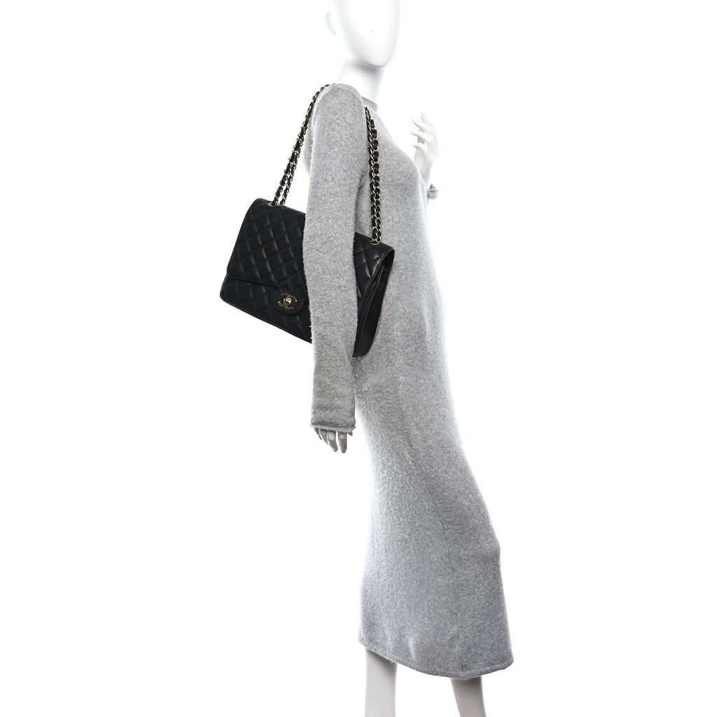 Chanel Caviar Quilted Maxi Double Flap Black