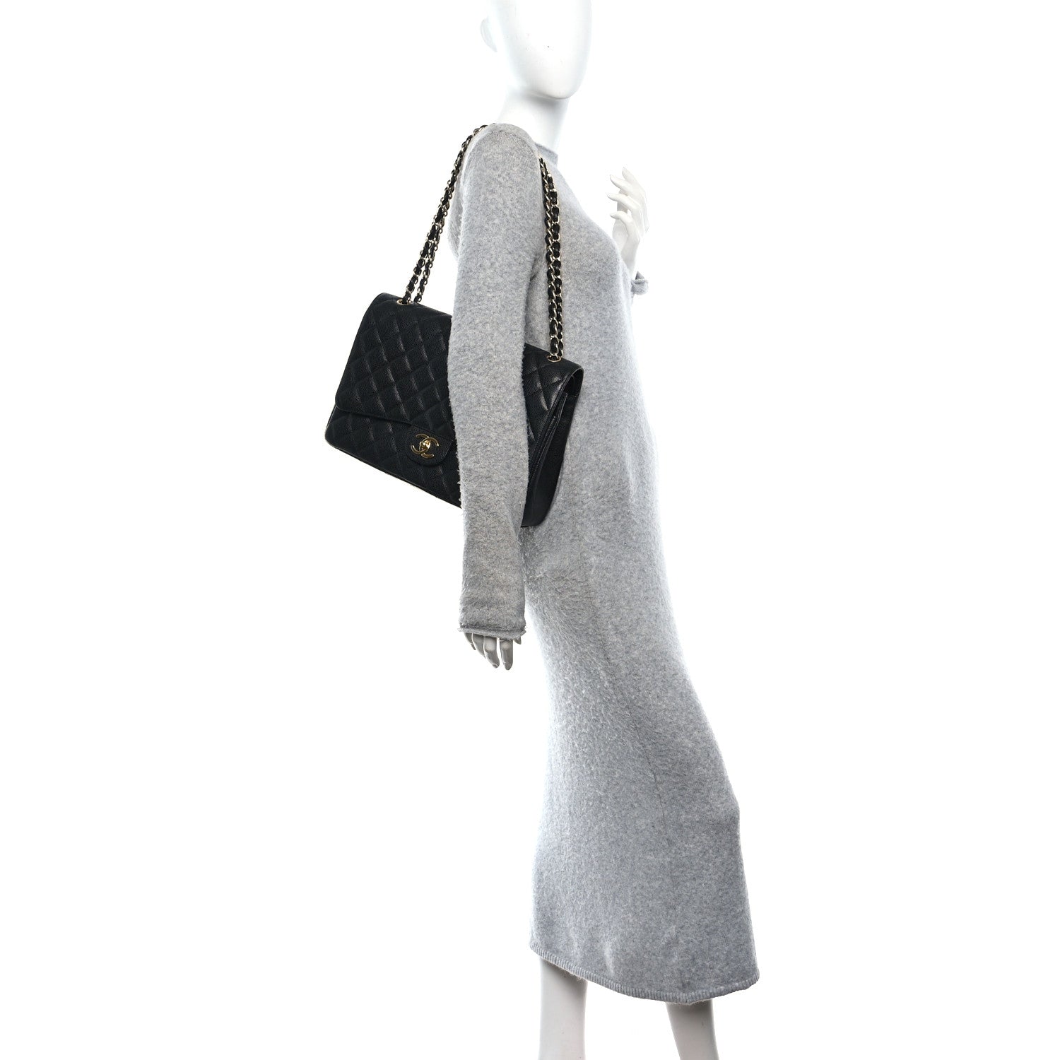 Chanel Caviar Quilted Maxi Double Flap Black