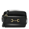 Gucci Textured Calfskin Small Horsebit 1955 Shoulder Bag Black