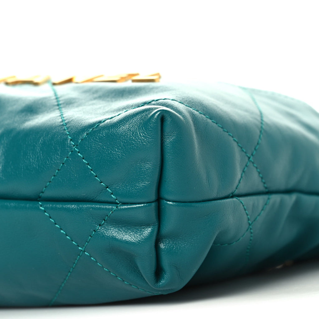 Chanel Shiny Calfskin Quilted Mini Chanel 22 Green