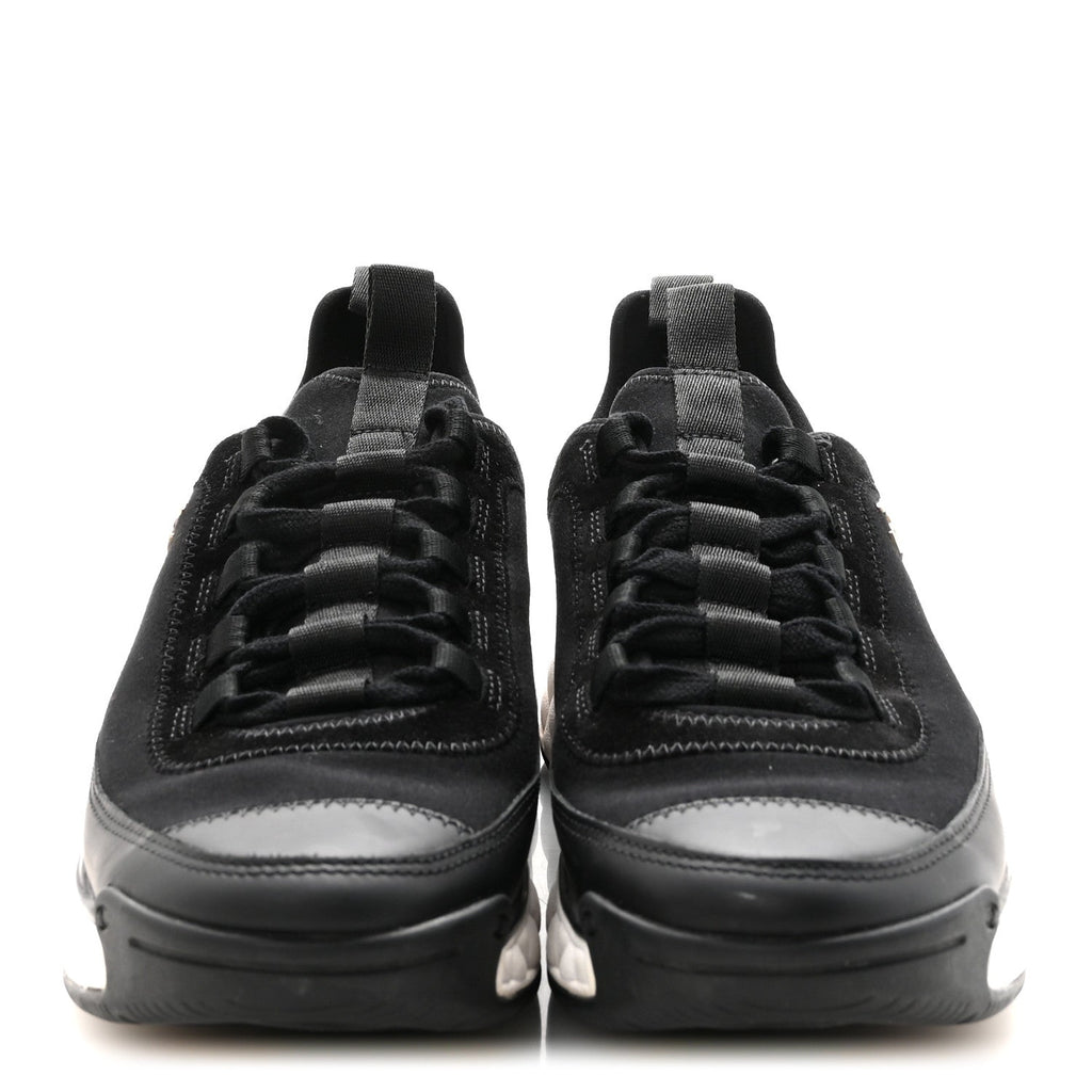 Chanel Velvet Calfskin Mixed Fibers CC Sneakers 39 Black