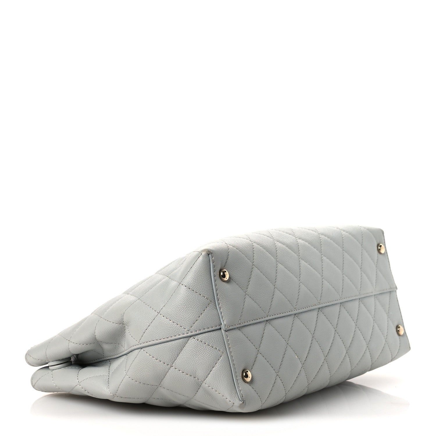 Chanel Caviar Quilted Shopping Tote Light Green