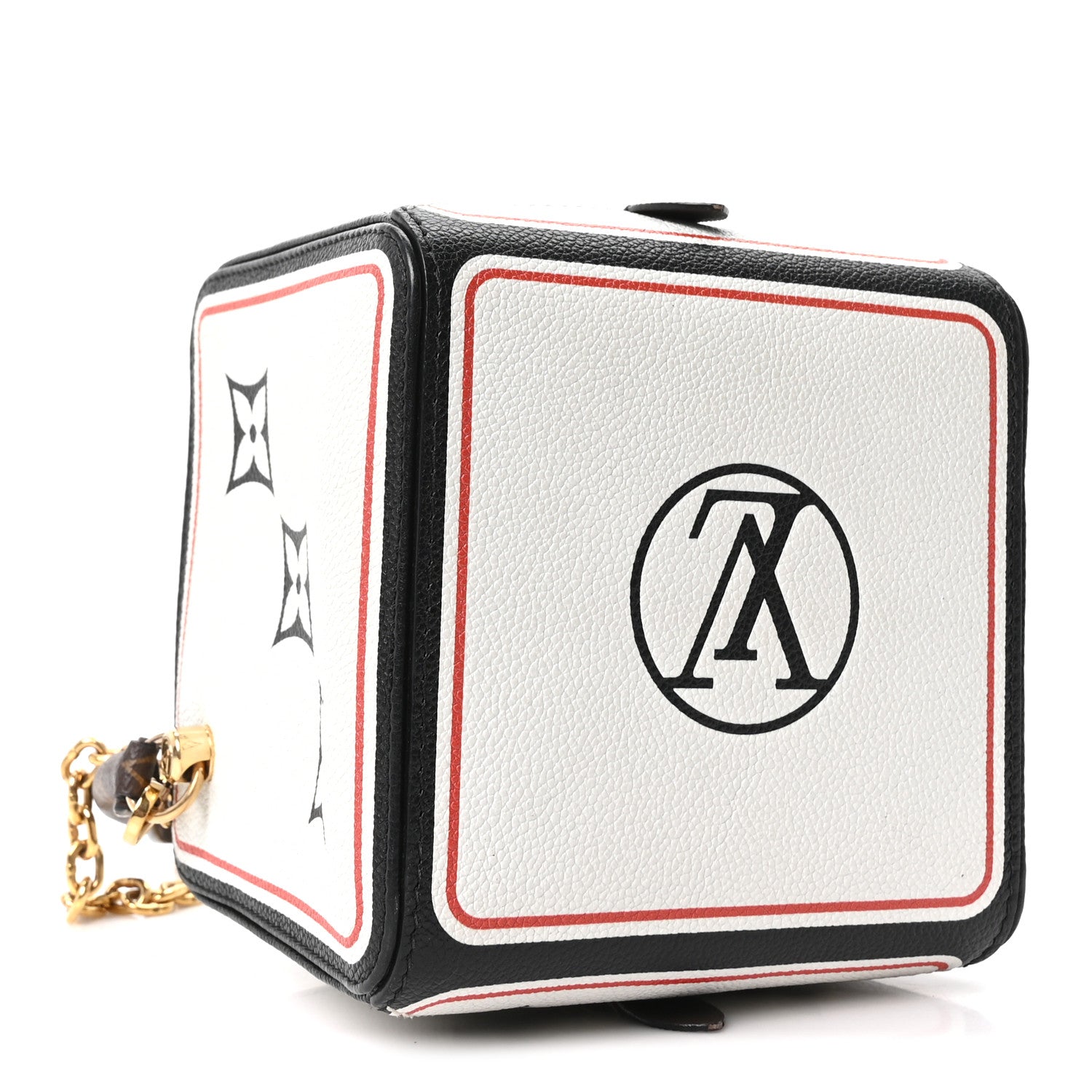 Louis Vuitton Taurillon Game On Square Dice Bag White