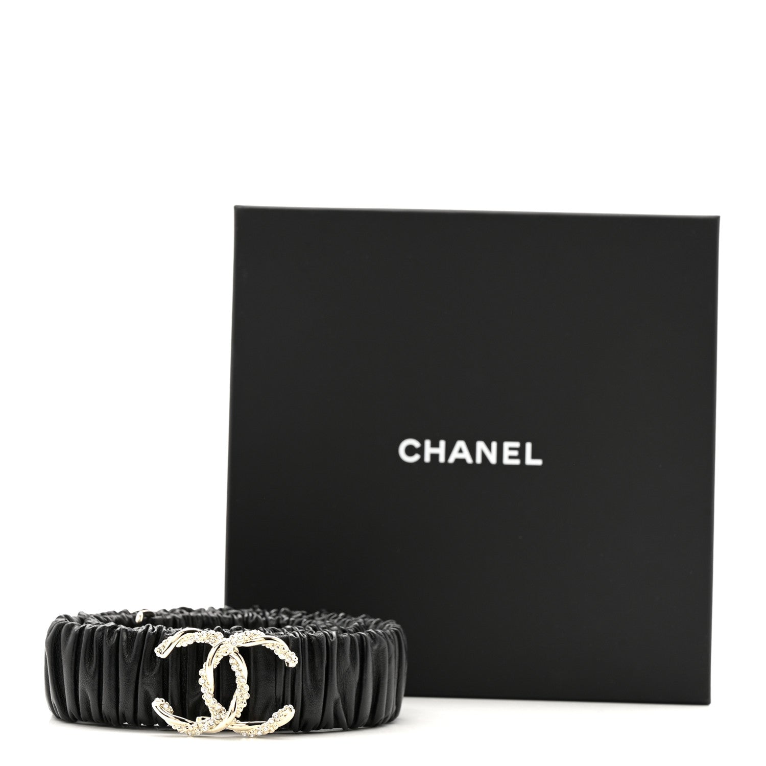 Lambskin Crystal CC Belt 85 34 Black