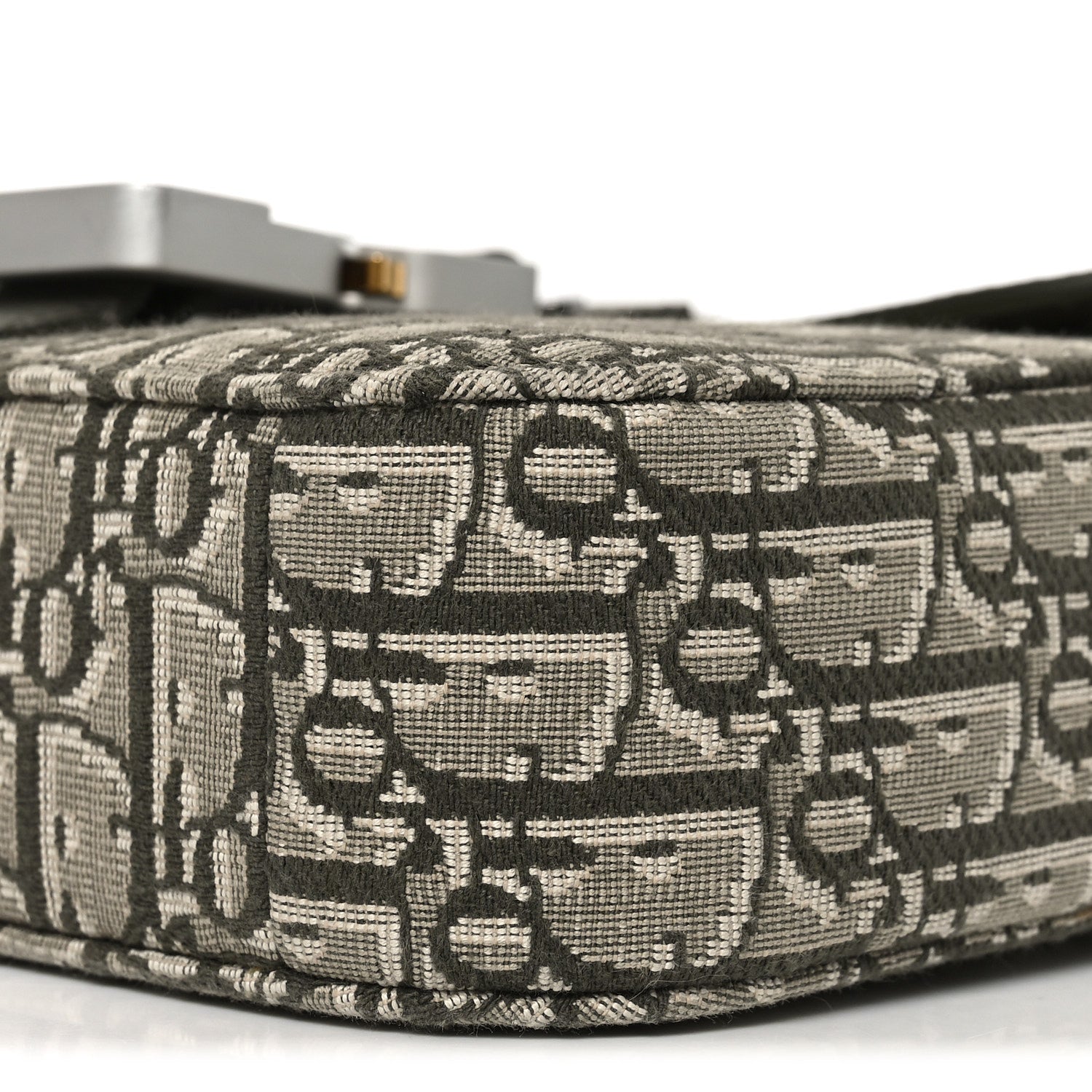 Christian Dior Oblique Jacquard Grained Calfskin Small Saddle Messenger Bag With Flap Green