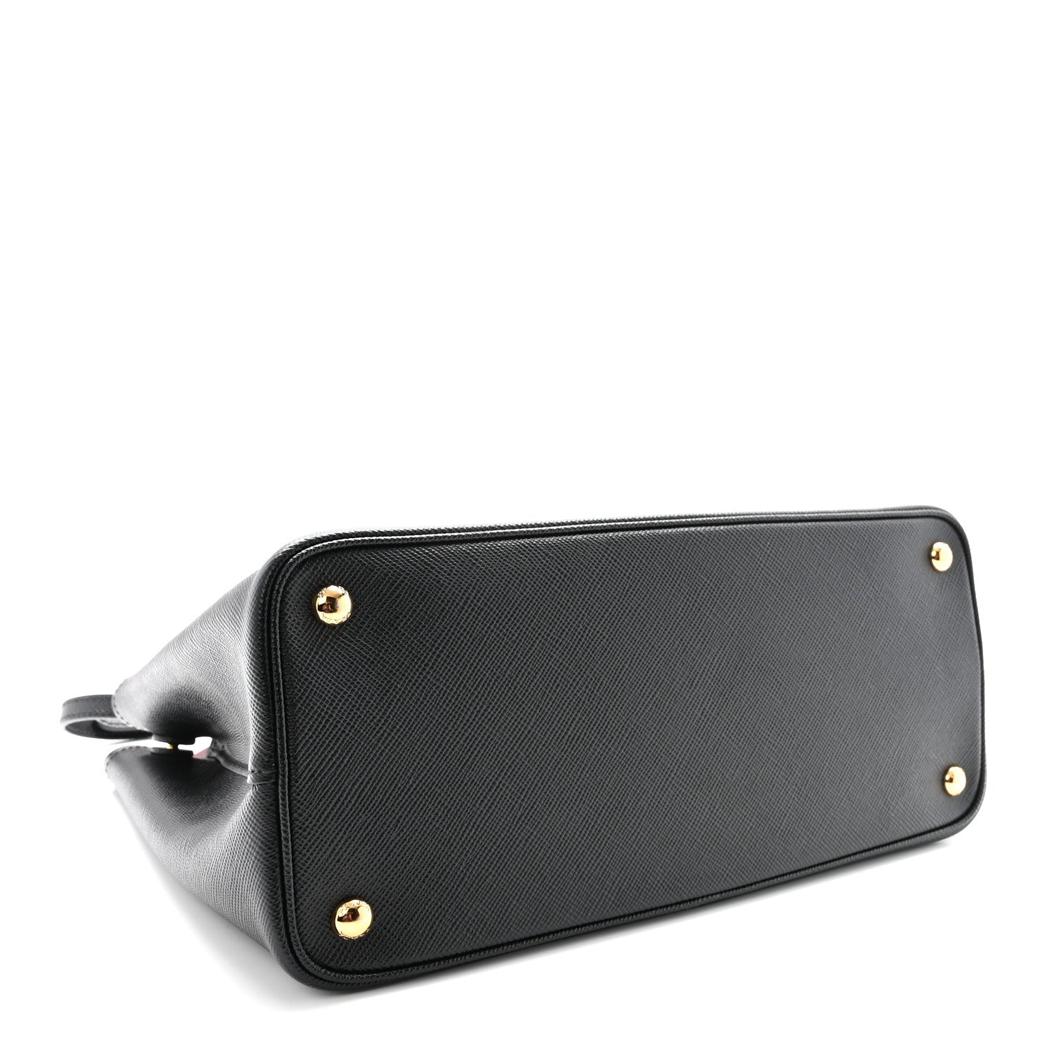 Prada Saffiano Cuir Medium Double Bag Black Fuoco