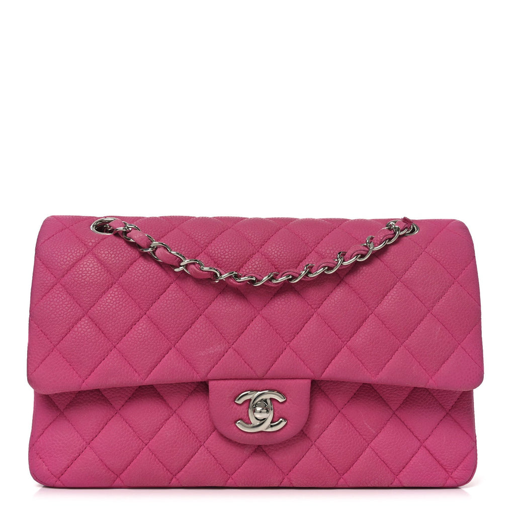 Chanel Iridescent Caviar Quilted Medium Double Flap Pink