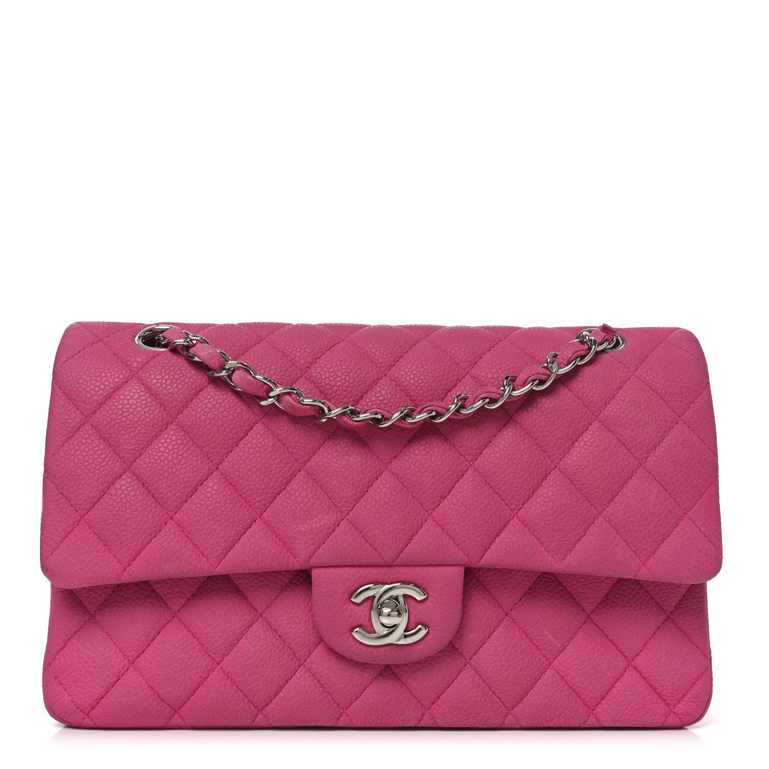 Chanel Iridescent Caviar Quilted Medium Double Flap Pink