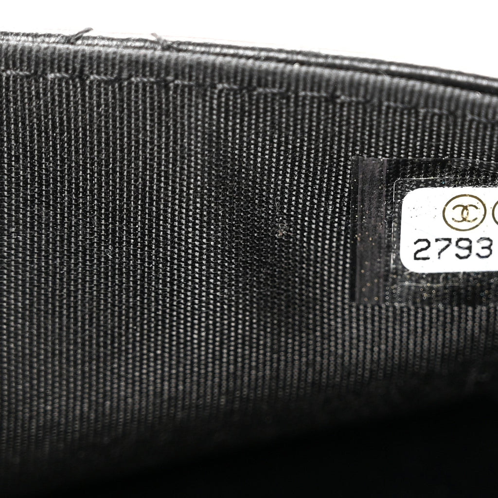 Chanel Lambskin Quilted Front Pocket Clutch With Chain Black