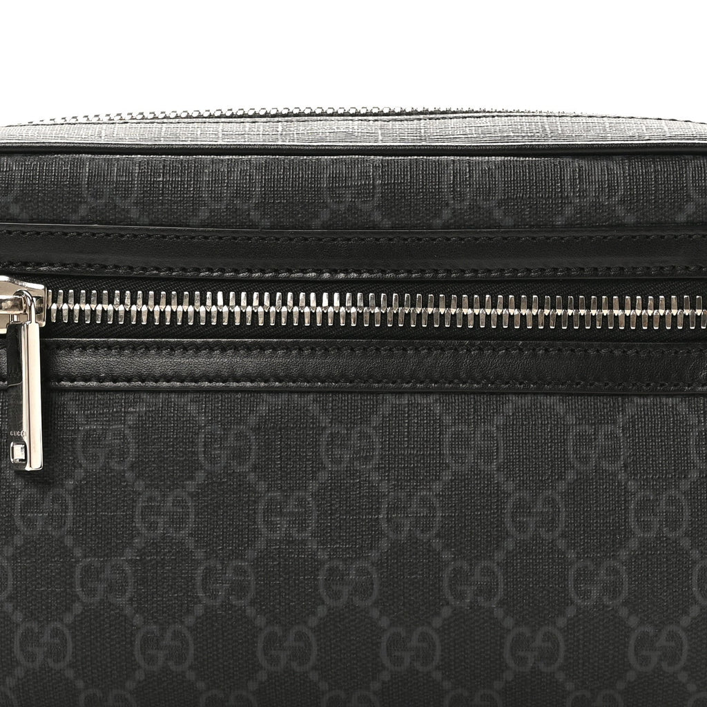 Gucci Soft GG Supreme Monogram Web Belt Bag Black Grey