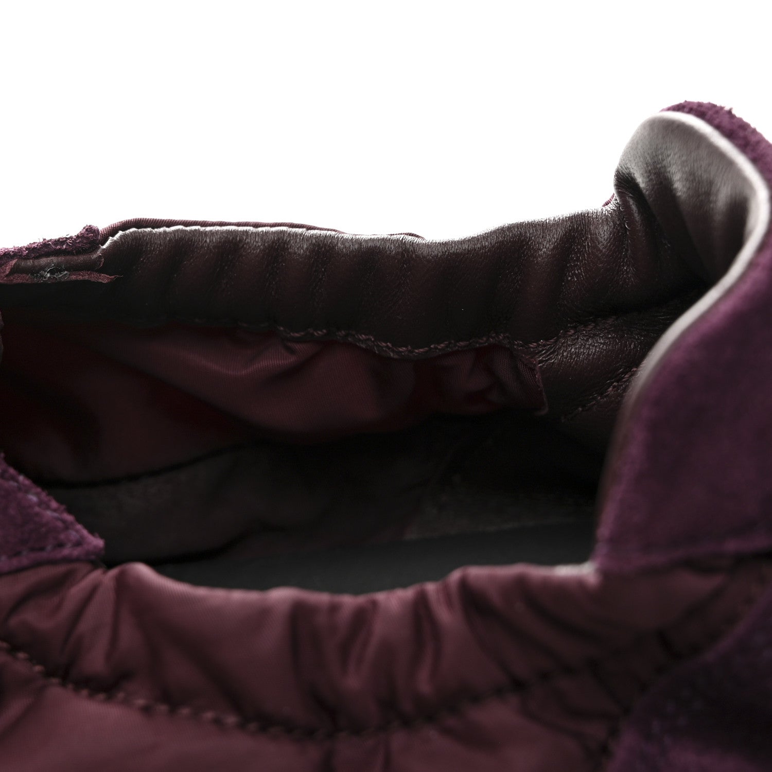 Prada Re-Nylon Suede Collapse Sneakers 39.5 Bordeaux