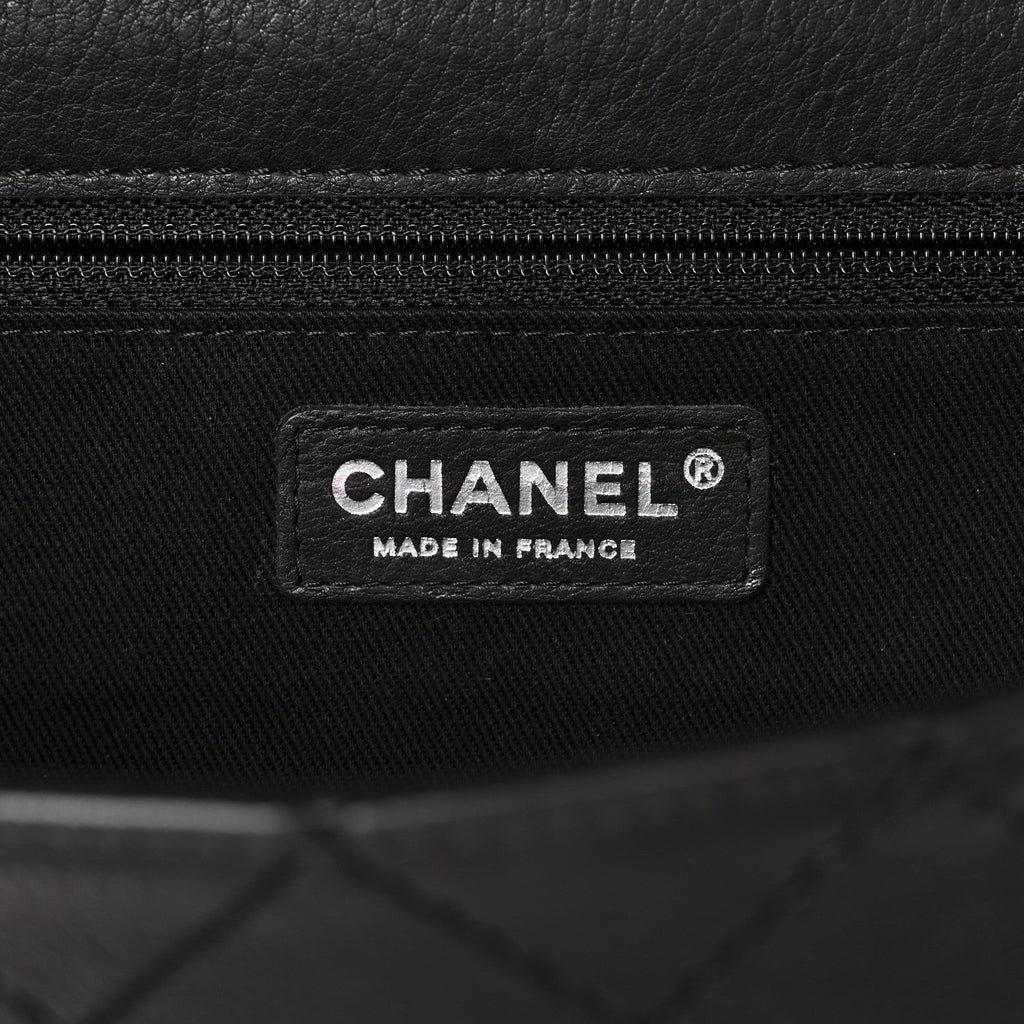 Chanel Goatskin Quilted Paris Dallas Saddle Bag Black