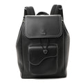 Christian Dior Grained Calfskin Saddle Drawstring Backpack Black