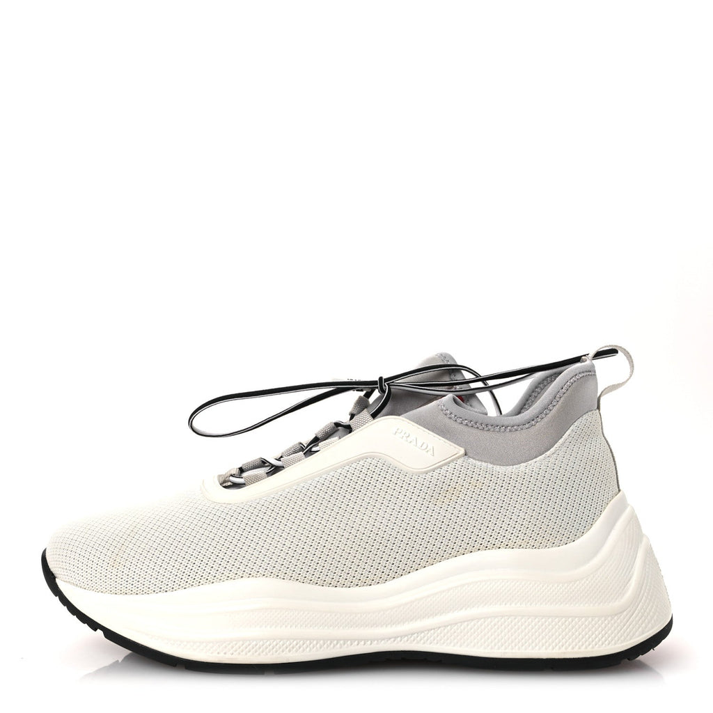 Prada Mesh Neoprene America's Cup 45mm Womens Sneakers 37.5 White Alluminio