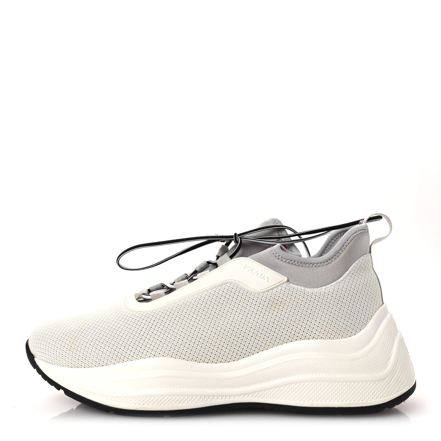 Prada Mesh Neoprene America's Cup 45mm Womens Sneakers 37.5 White Alluminio