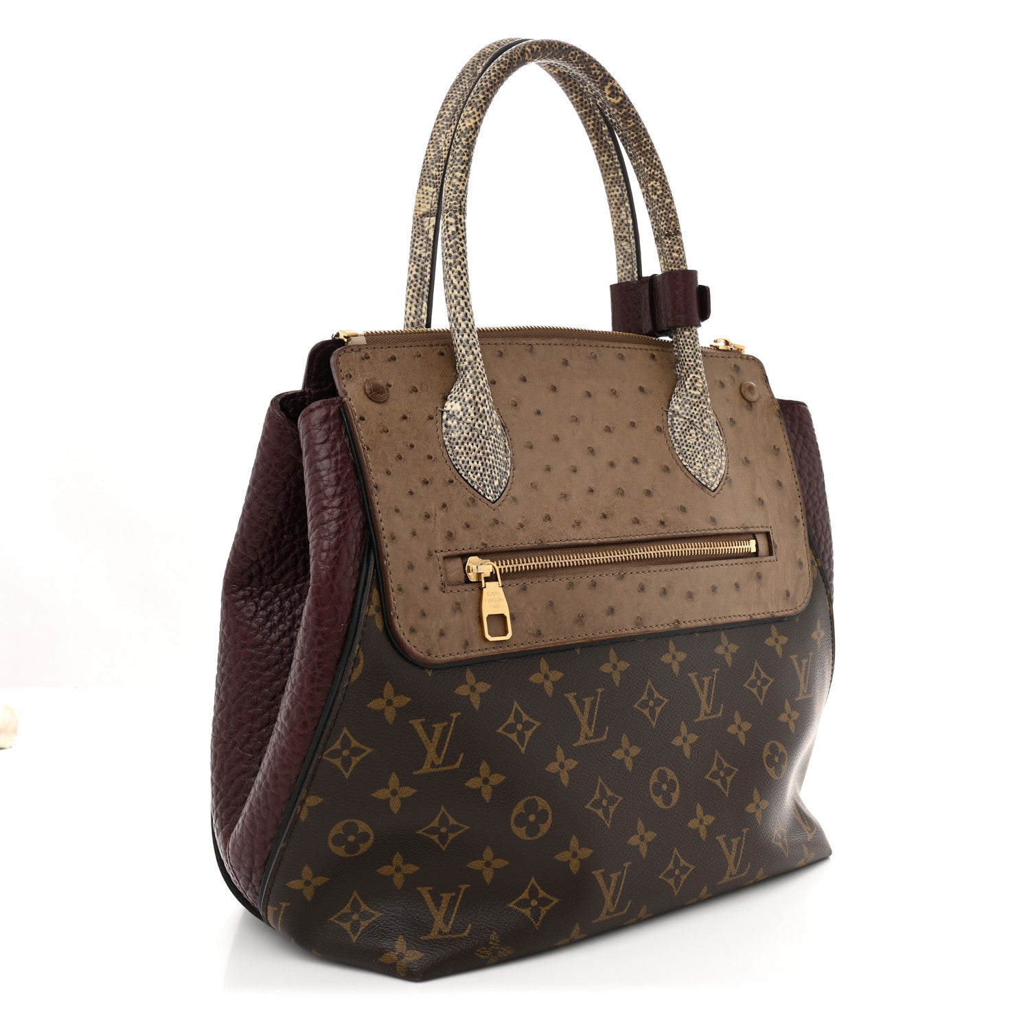 Louis Vuitton Ostrich Lizard Majestueux Tote MM Bordeaux