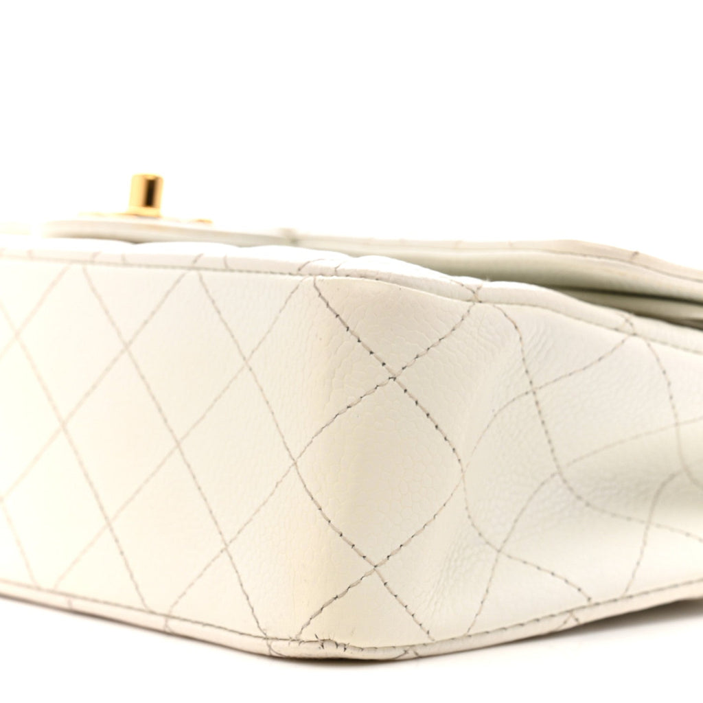 Chanel Caviar Quilted Medium Double Flap White