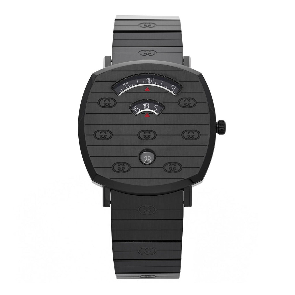 Gucci PVD Stainless Steel 38mm Grip Quartz Watch Black