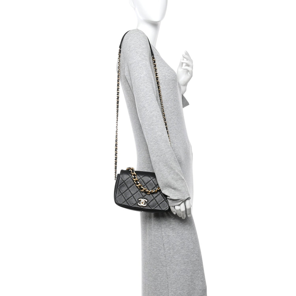 Chanel Caviar Quilted Small Fashion Therapy Flap Bag Black