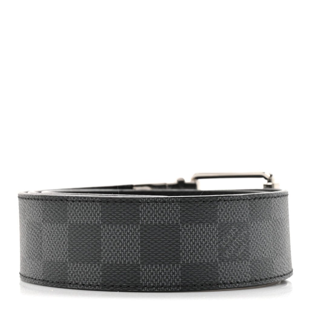 Louis Vuitton Damier Graphite Calfskin Belt 85 34 Black