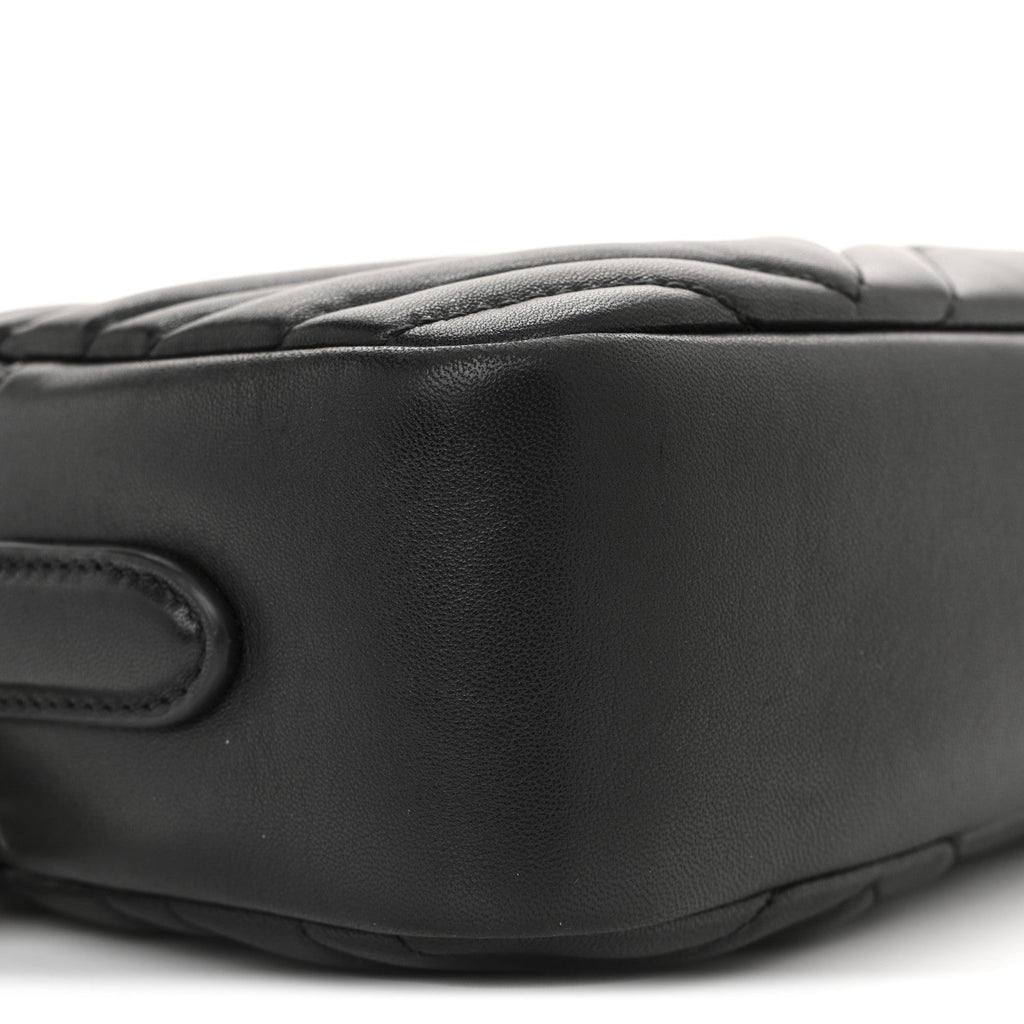 Gucci Calfskin Matelasse Small GG Marmont Camera Bag Black