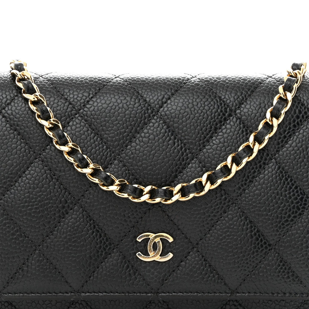 Chanel Caviar Quilted Wallet on Chain WOC Black
