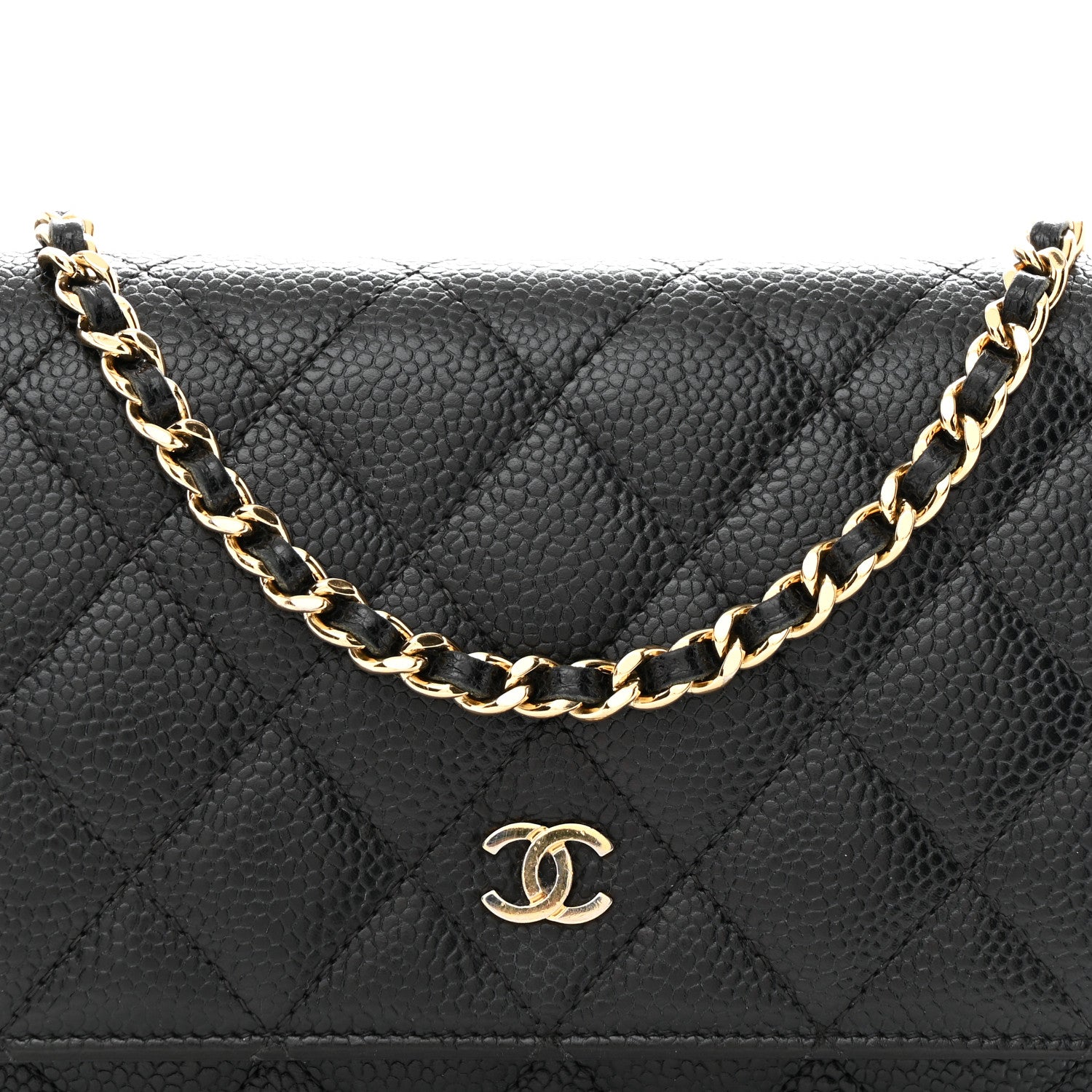 Chanel Caviar Quilted Wallet on Chain WOC Black