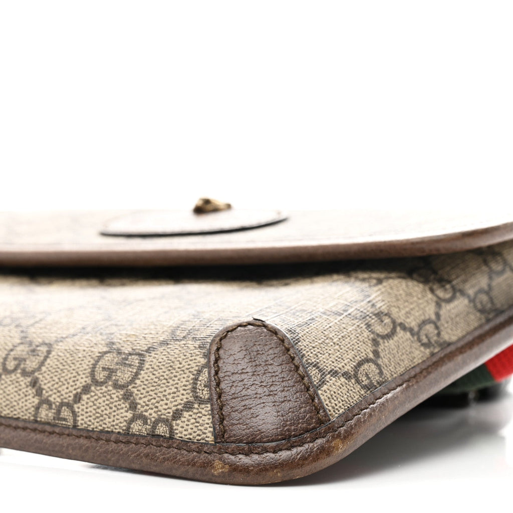 Gucci GG Supreme Monogram Neo Vintage Web Belt Bag Brown