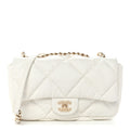 Chanel Calfskin Quilted Medium Bubbly Flap White