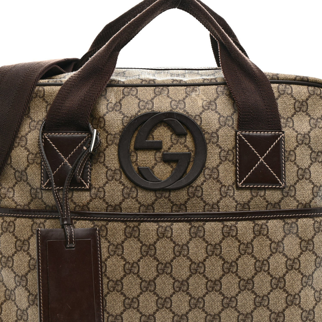 Gucci GG Plus Monogram Interlocking G Briefcase Brown