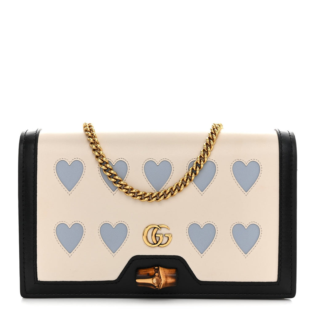 Gucci Calfskin Lovelight Mini Diana Chain Bag Mystic White Paradise Cloude