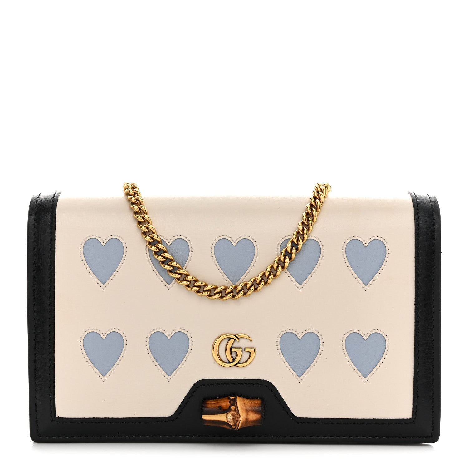 Gucci Calfskin Lovelight Mini Diana Chain Bag Mystic White Paradise Cloude