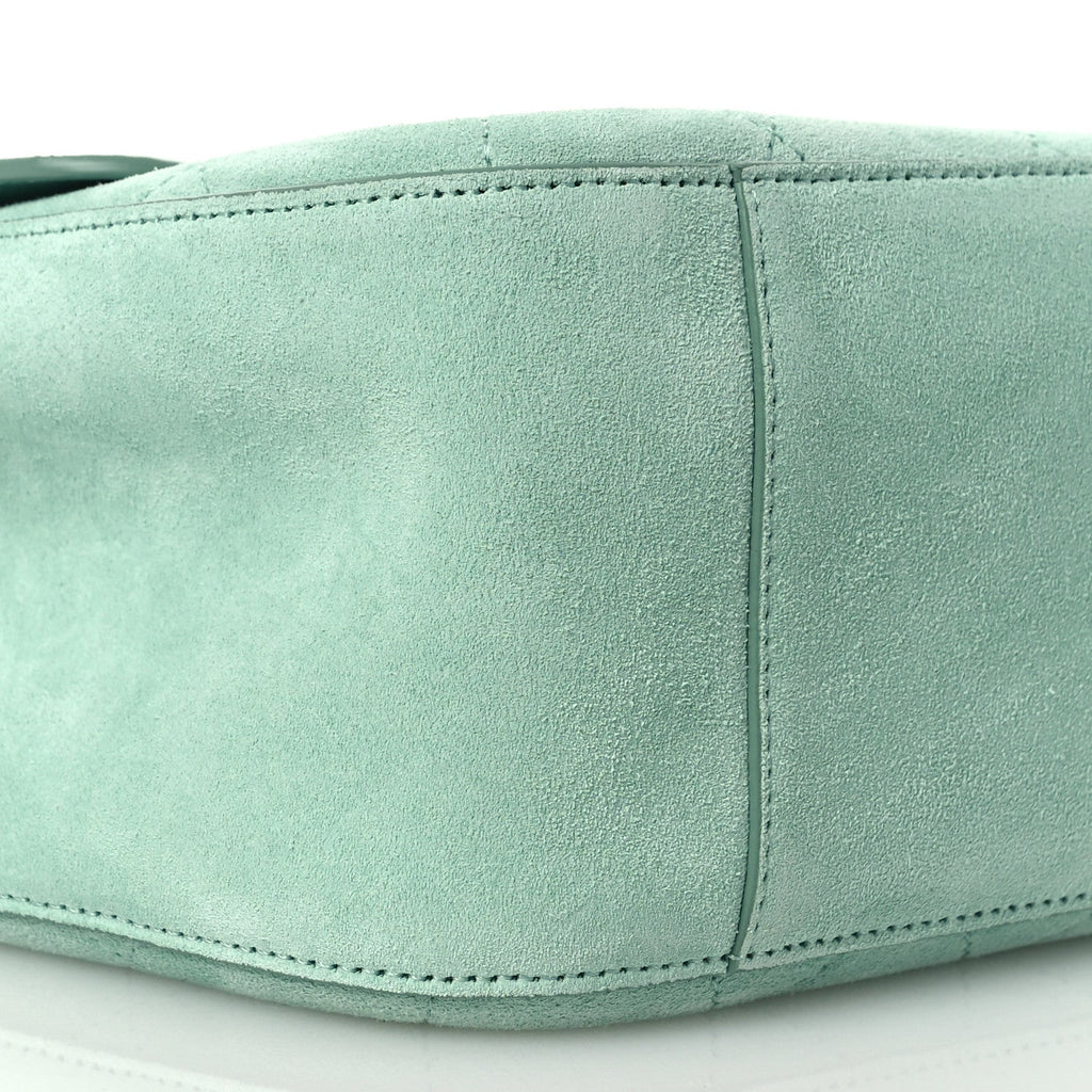 Chanel Suede Calfskin Small Souplissimo Maxi Flap Green