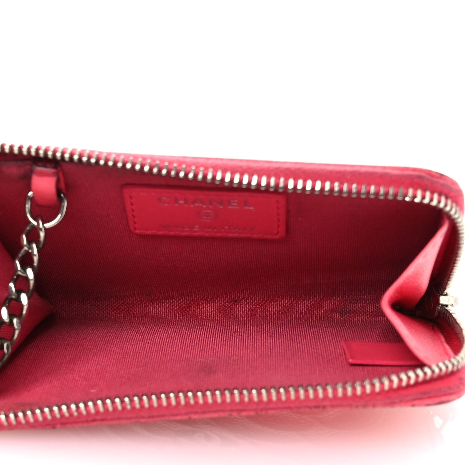 Caviar Camellia Embossed Key Holder Case Pink