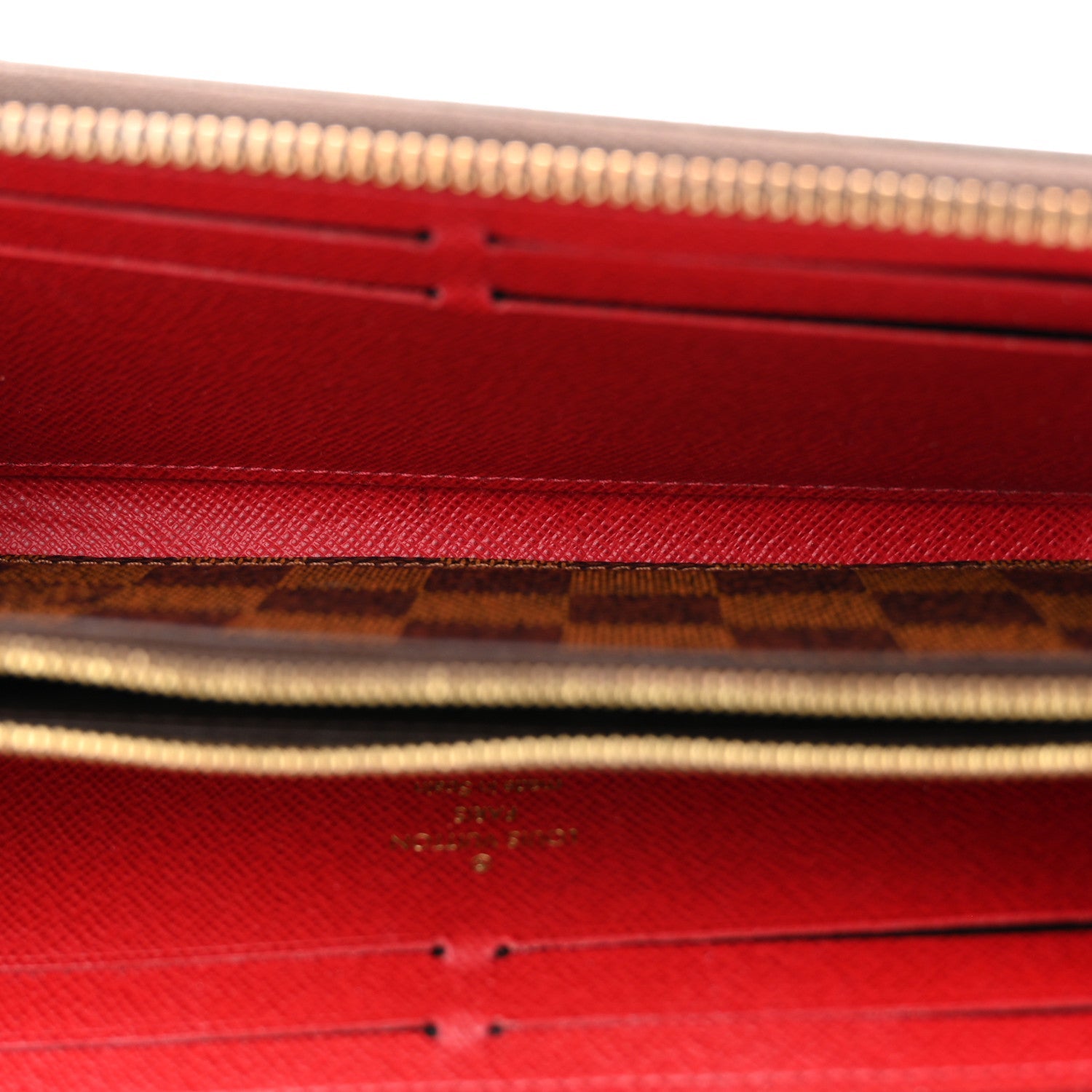 Louis Vuitton Damier Ebene Clemence Wallet Cherry